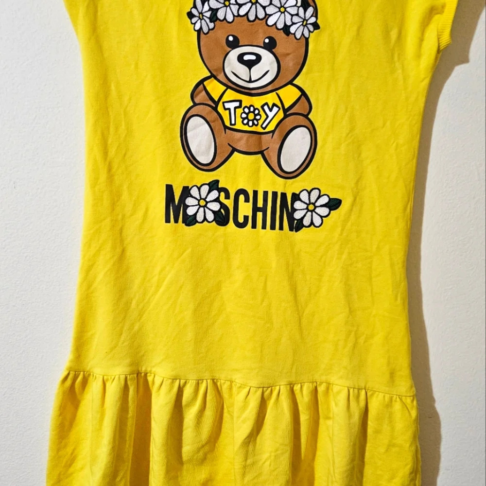 Moschino Kids Yellow Teddy Graphic Dress - Picture 3 of 9